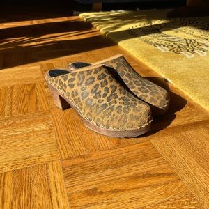 Lotta From Stockholm Leopard Print Clog Heels